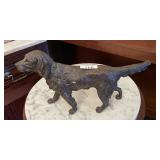 Bronze hunting dog figure 12" long