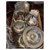 Large box of heavy silverplate