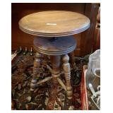 Antique swivel piano stool w/ball & claw feet