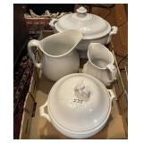 Flat of ironstone pitchers & tureens