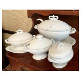 4 antique ironstone tureens