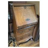 Antique oak drop front secretary desk