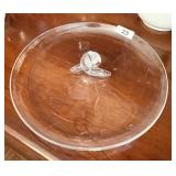 10" Steuben canape plate with looped handle