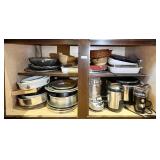 Contents of R lower cabinets in mud room