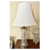 Etched crystal table lamp