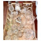 Flat with shot glasses, cordials, salt cellars,