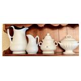 4 pieces of antique ironstone dinnerware