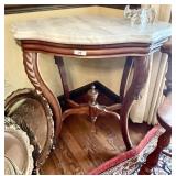 Antique marble top side table