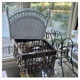 2 baskets and magazine rack