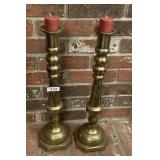Pair of 20" brass candlesticks