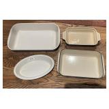 4 Le Creuset enamel cast iron baking pans