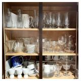 Contents of upper cabinet w/mugs, stemware