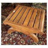 Antique wooden slatted footstool 18x20x12" h
