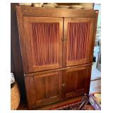 Antique cabinet with glass doors and sides