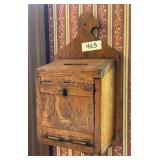 Antique oak tithe box with lock
