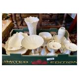 Flat of Lenox dishes, candleholders, vases