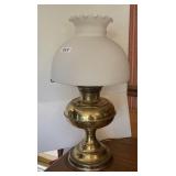 Electrified antique oil lamp 19" tall