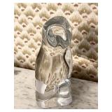 Baccarat crystal owl 4.5"
