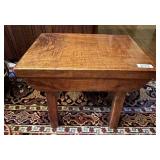 Antique wood stool 17x12x13" tall