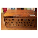 Wooden box with stencil and decoupage
