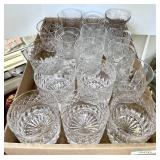 Flat of crystal bar glasses