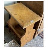 Oak magazine side table