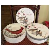 8 Pottery Barn "Winter Fauna" salad plates