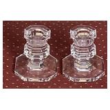 Pair of Baccarat crystal candle holders