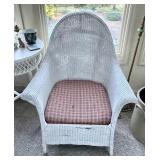 White wicker high back chair