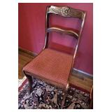 Carved rose back walnut side chair