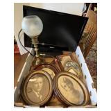 Flat with 19" Sanyo TV, oval picture frames,