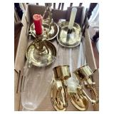5 brass candle sconces