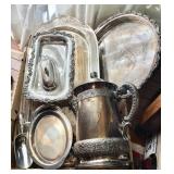 Heavy silverplate w/ceramic lined coffee