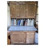 Oak Sellers cabinet with enamel pull-out top
