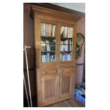 Antique step-back cabinet --2-piece