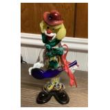 6" art glass clown