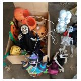 Box of Halloween decorations