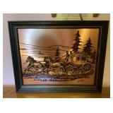John Louw 3D copper relief stagecoach picture