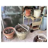Cleanup of large pots, etc., in hot tub room