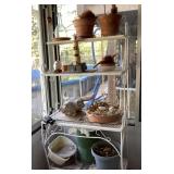 Bakers rack plus contents