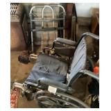 Walker and folding wheel wheelchair