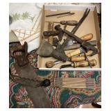 Flat of vintage hand tools