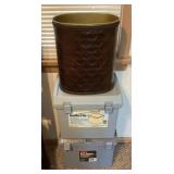 File boxes and waste paper basket