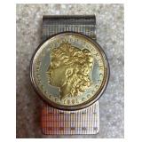 1891 Morgan silver dollar money clip
