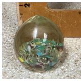 Art glass teardrop paperweight