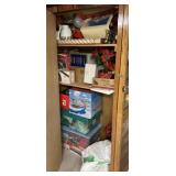 Closet full of Christmas decor