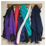 Wall mount coat rack and contents