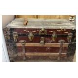 Antique trunk with soft goods