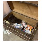 Antique trunk with plush animals