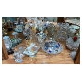 Contents of shelf with crystal figures, etc.